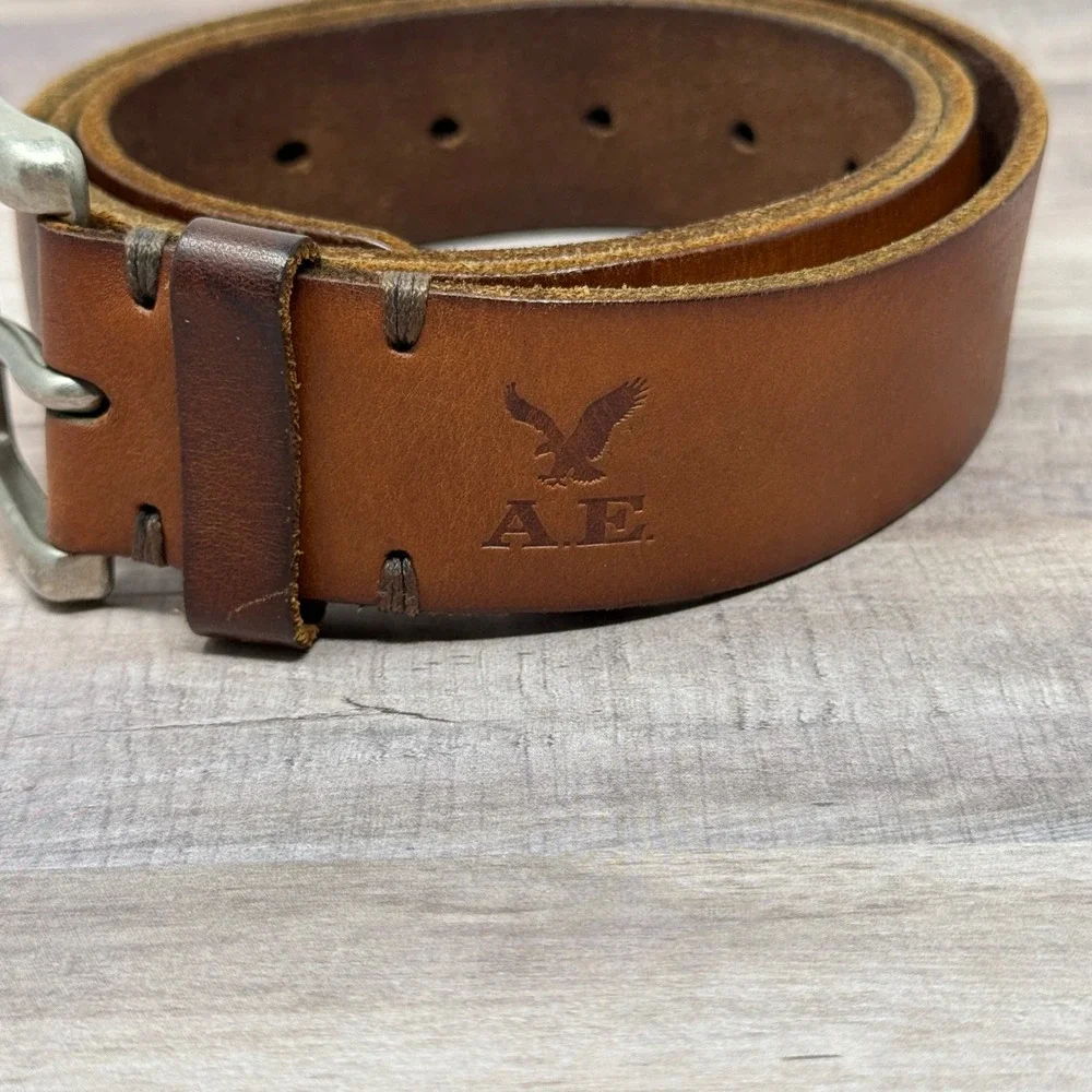 American Eagle Mens Leather Belt 38 Rugged Outdoor Western Gorpcore Streetwear